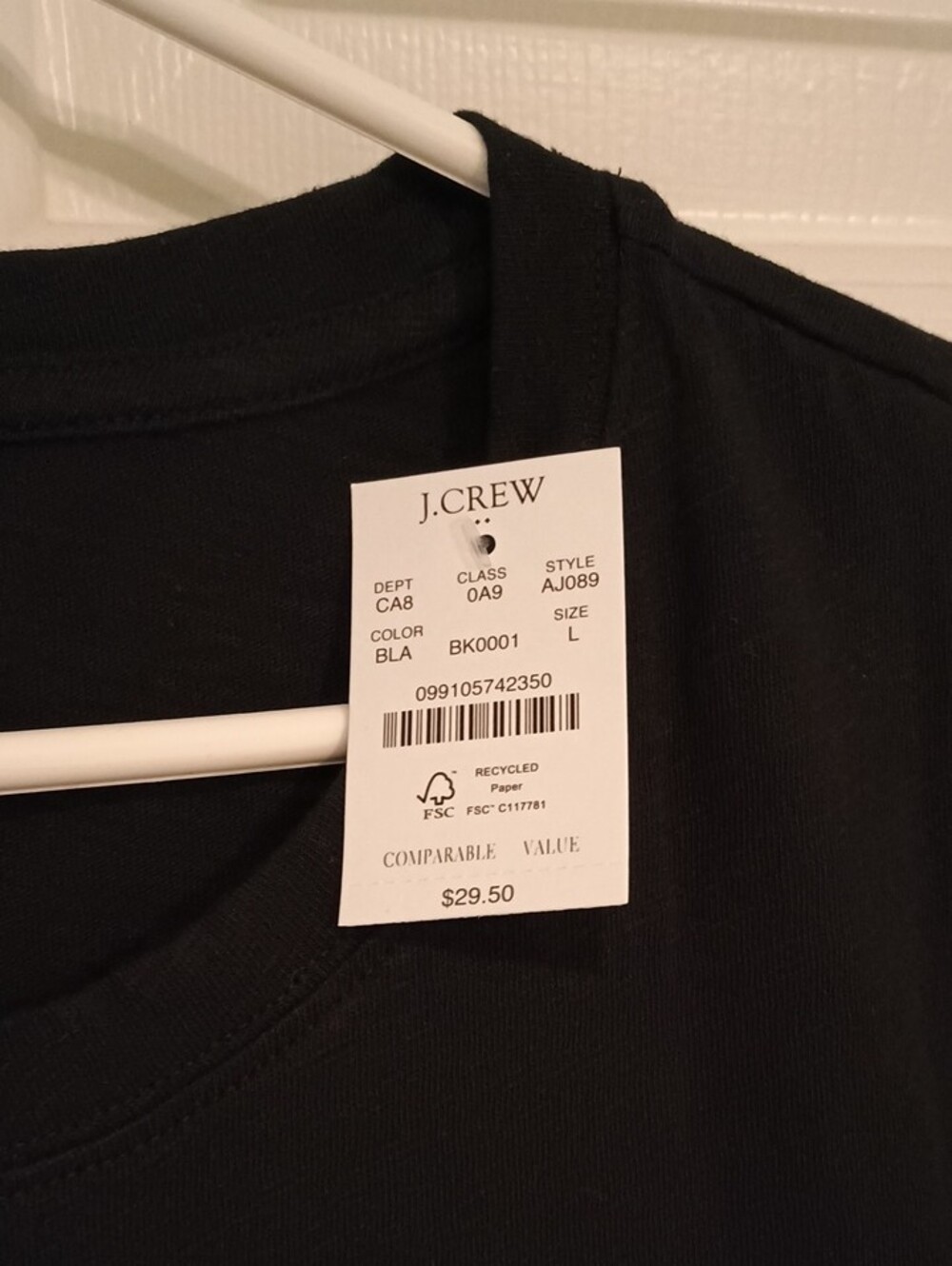 J. Crew Black Girlfriend Tee - Classic Crew - Picture 4 of 4